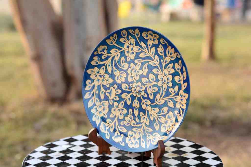 Naqashi Art Hand Painted Wooden Plate