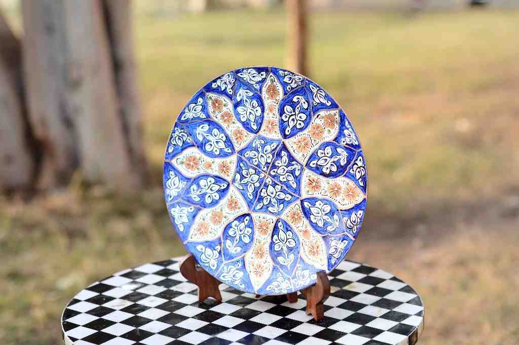 Naqashi Art Hand Painted Wooden Plate