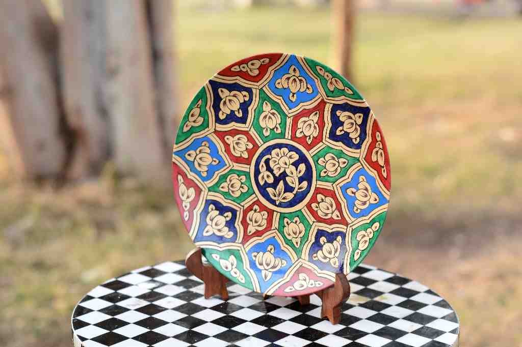Naqashi Art Hand Painted Wooden Plate