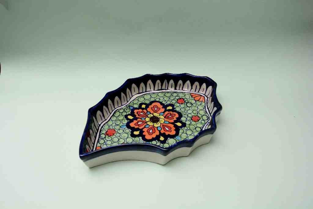 Blue Pottery Apple Dish