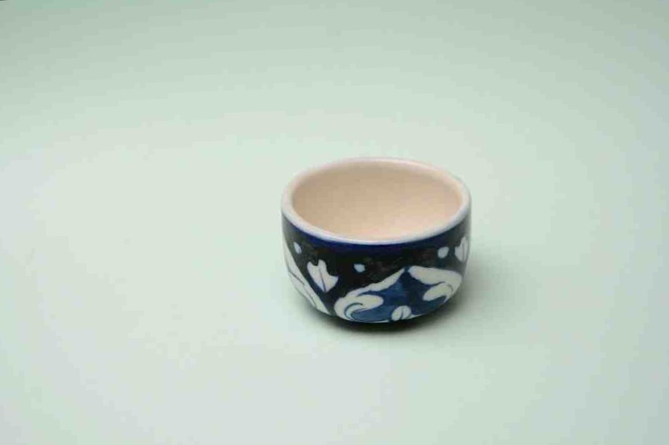 Blue Pottery Butter Cup