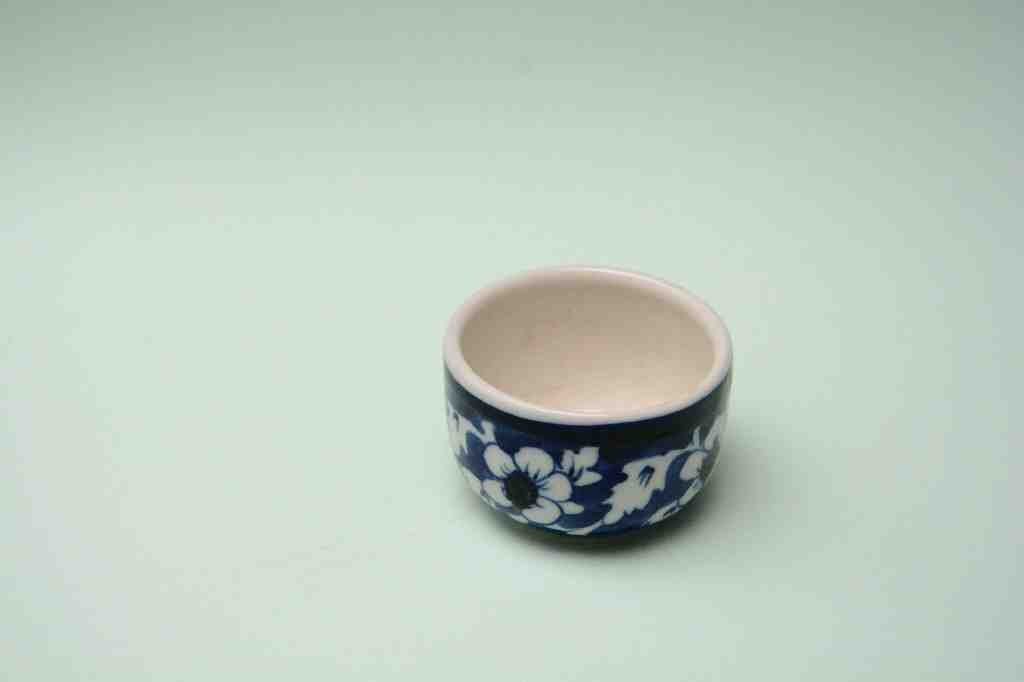Blue Pottery Butter Cup