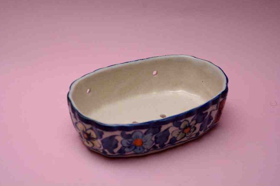 Blue Pottery Soap Dish