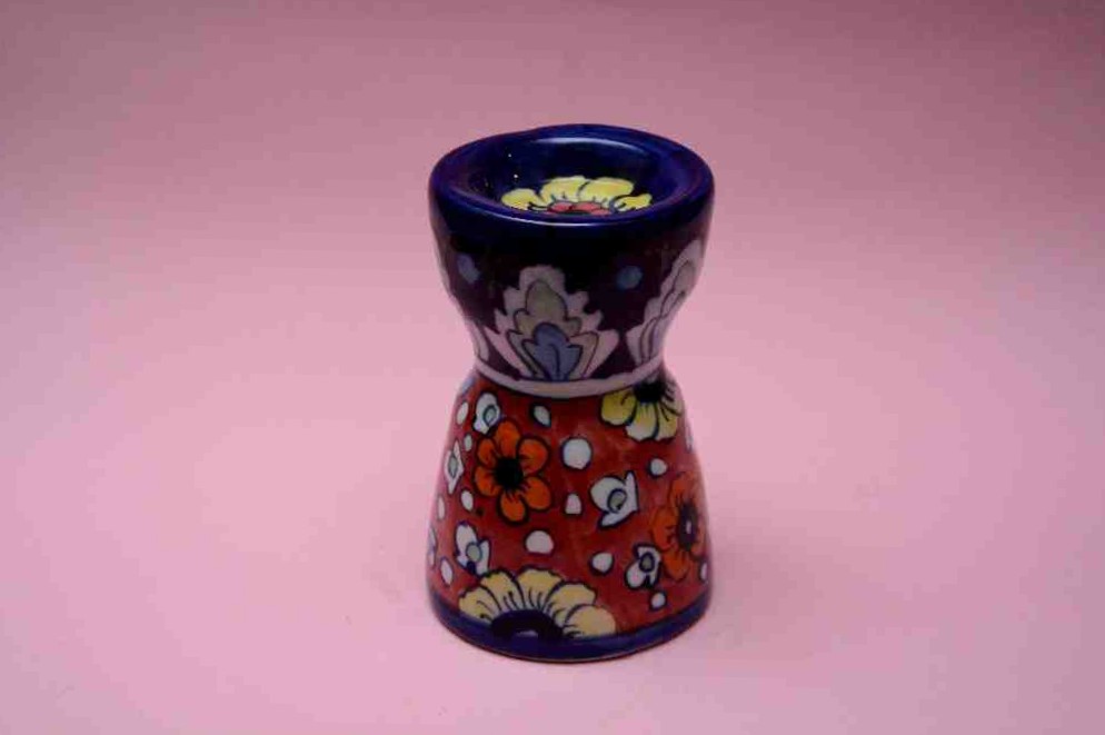 Blue Pottery Candle Stand