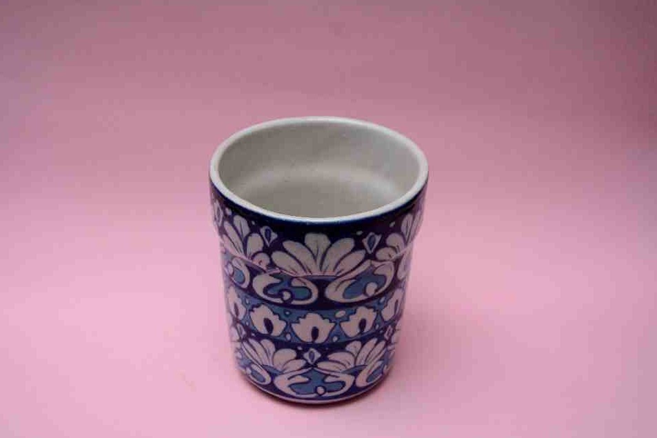 Blue Pottery Candle Holder