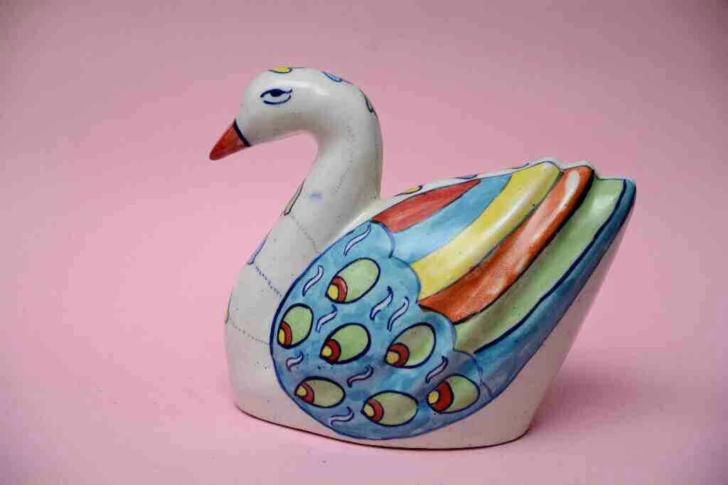 Blue Pottery Miniature Duck