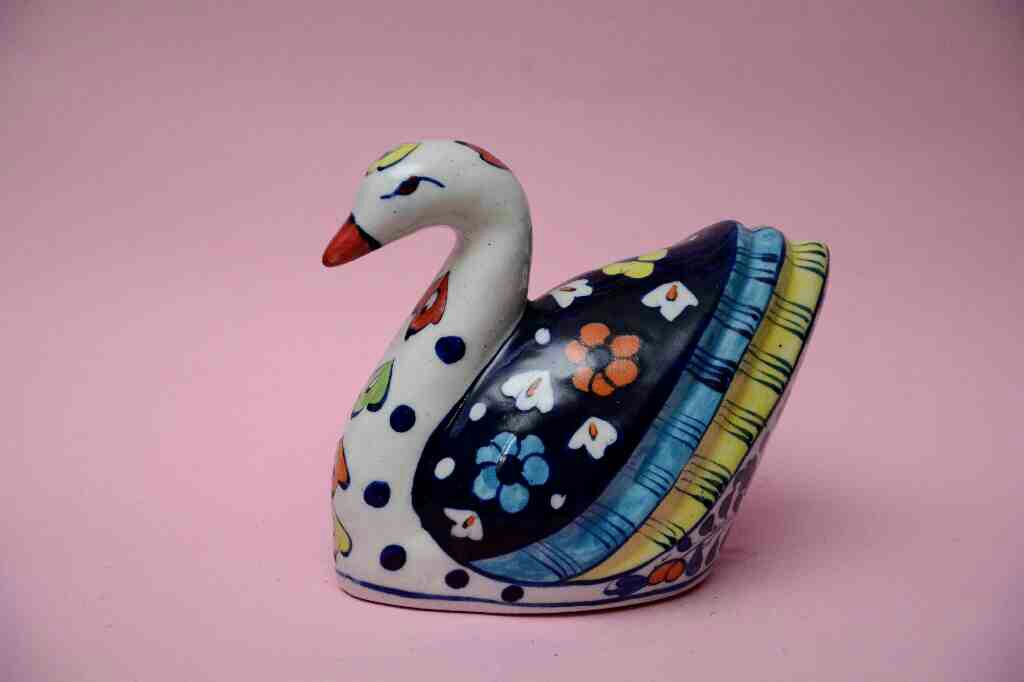 Blue Pottery Miniature Duck