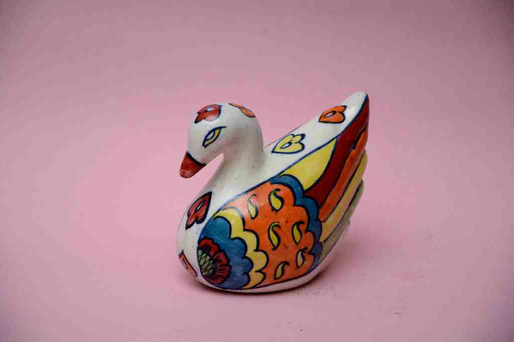 Blue Pottery Miniature Duck
