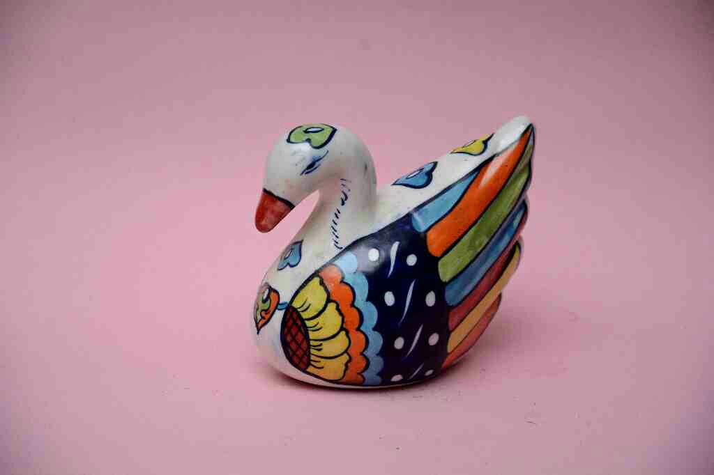 Blue Pottery Miniature Duck
