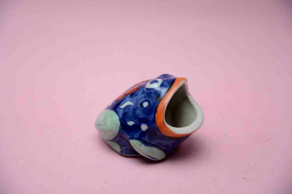 Blue Pottery Miniature Frog