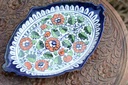 Blue Pottery Triangular Dish