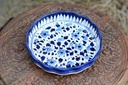 Blue Pottery Apple Dish