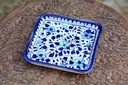 Blue Pottery Square Shape Serving Tray