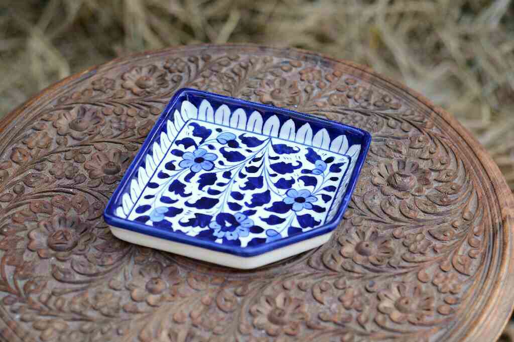 Blue Pottery Dry Fruit Serving Tray