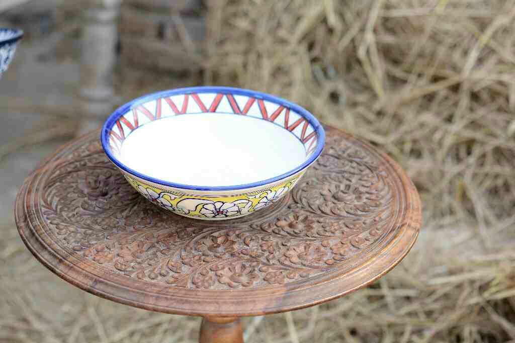 Blue Pottery Deep Soup Bowl