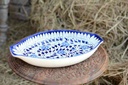 Blue Pottery Oval Shape Rice Tray
