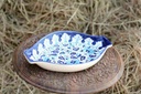 Blue Pottery Oval Shape Rice Tray