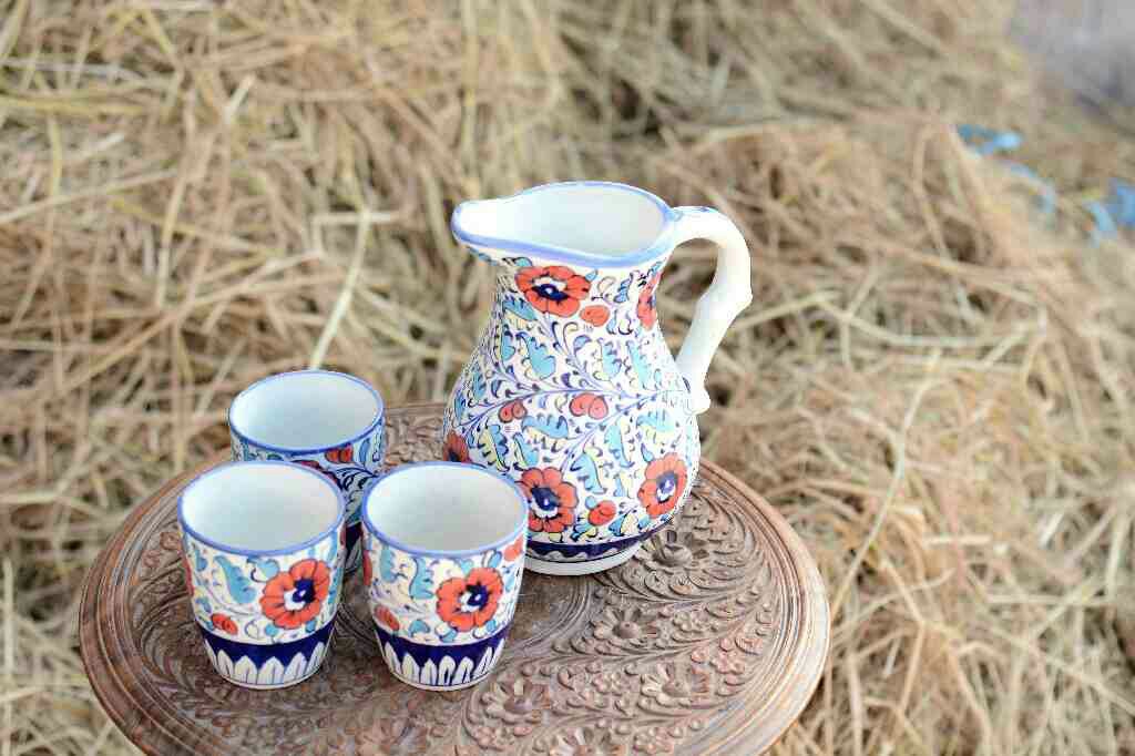 Blue Pottery Water Set