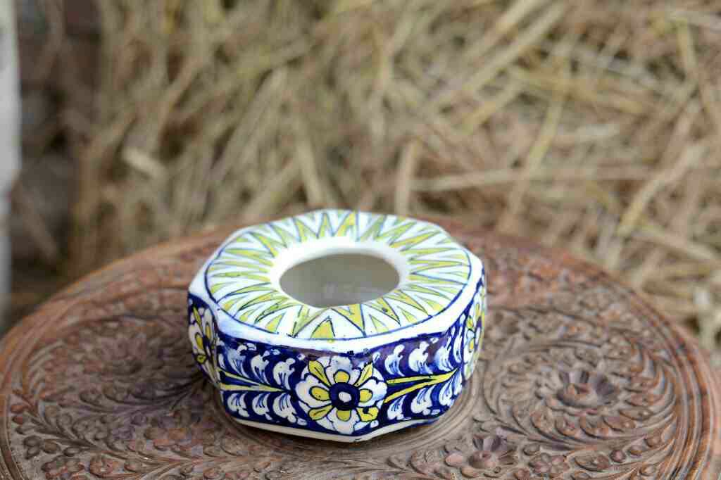 Blue Pottery Octa Shaped Ashtray