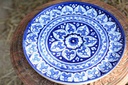 Blue Pottery Pizza Tray