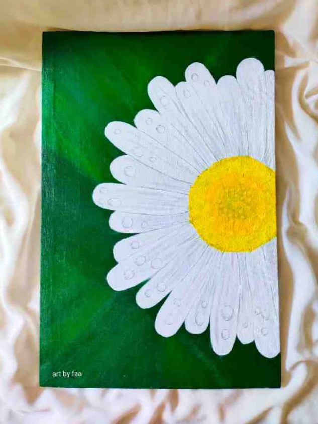 Acrylic Painting Real  Flowers Feeling With Dew