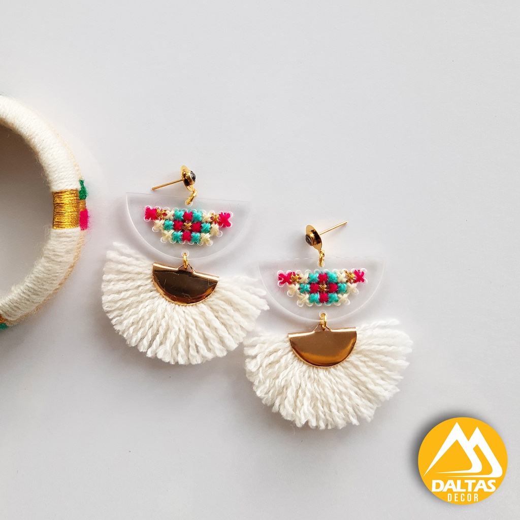 Earrings embroidered