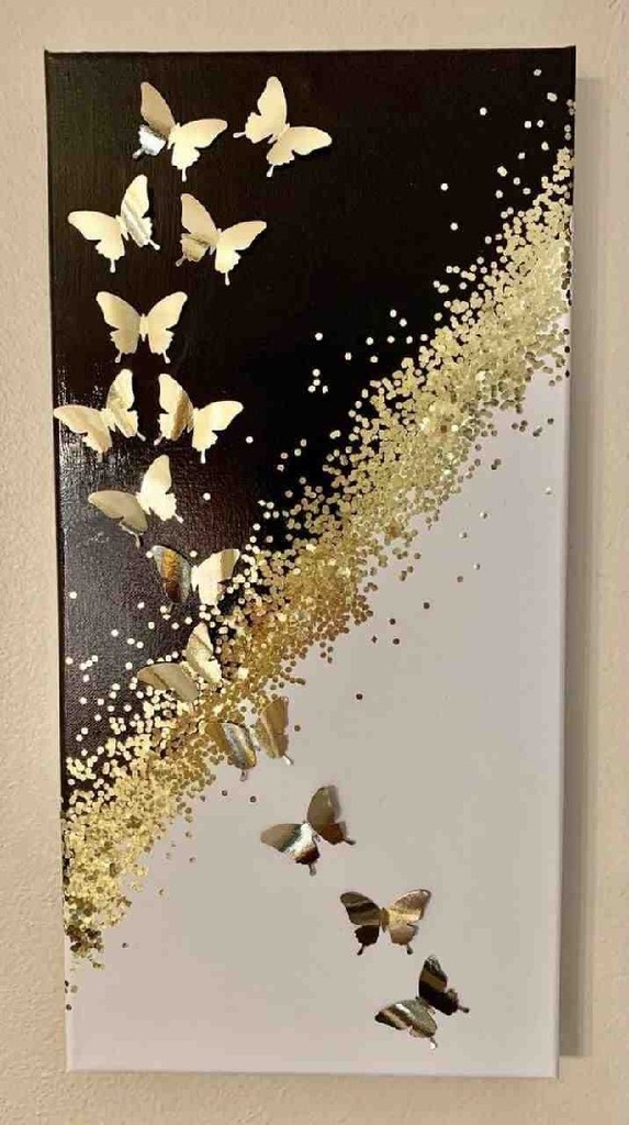 Butterflies Gold Painting 