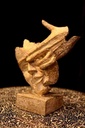 Fiber Abstract Lady Face Hand on Mouth Sculpture Office Home Decor