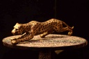 Carved Leopard Fiber Statue 
