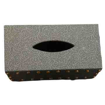 Cutwork Navy Tissue Box
