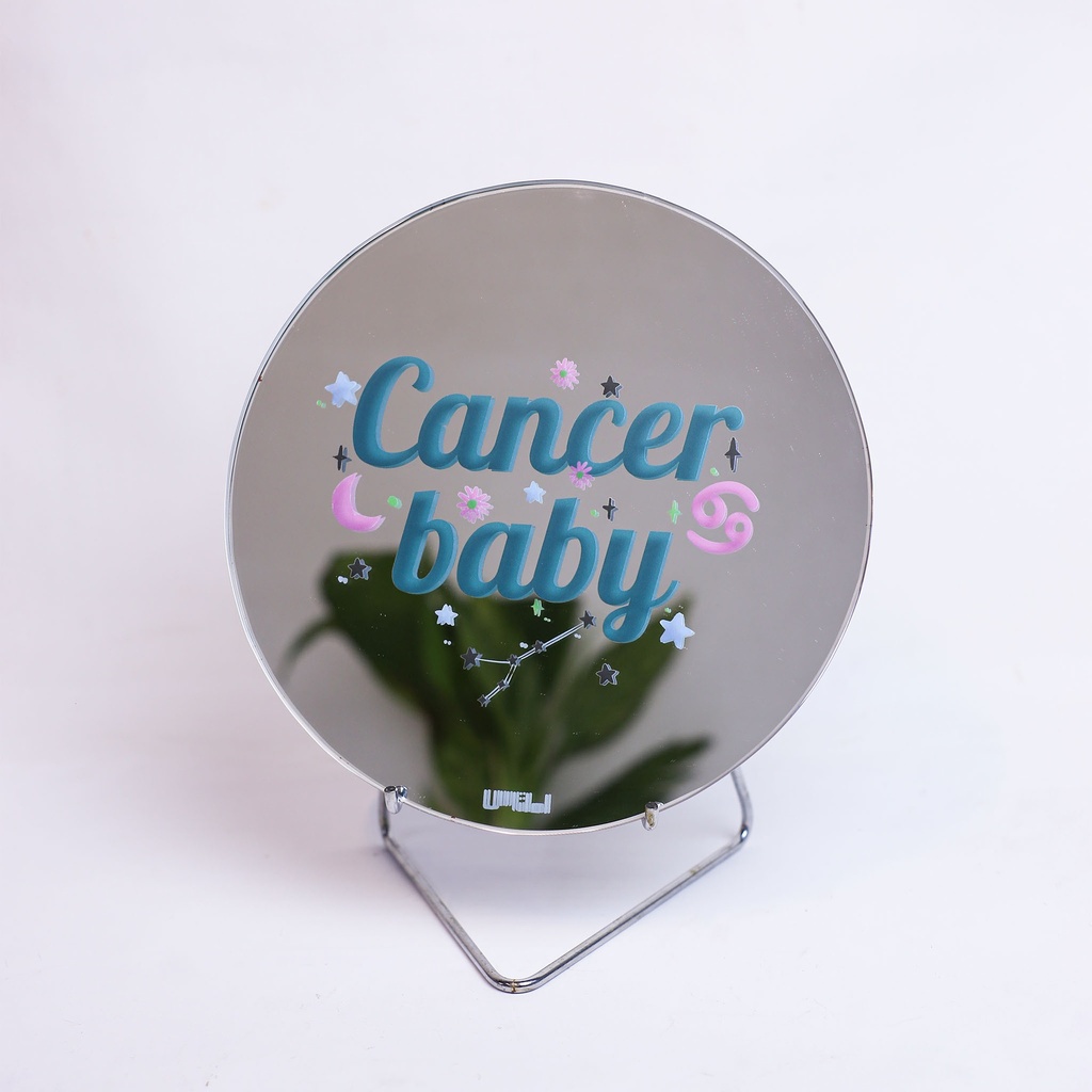 Zodiac Cancer Baby Round Mirror