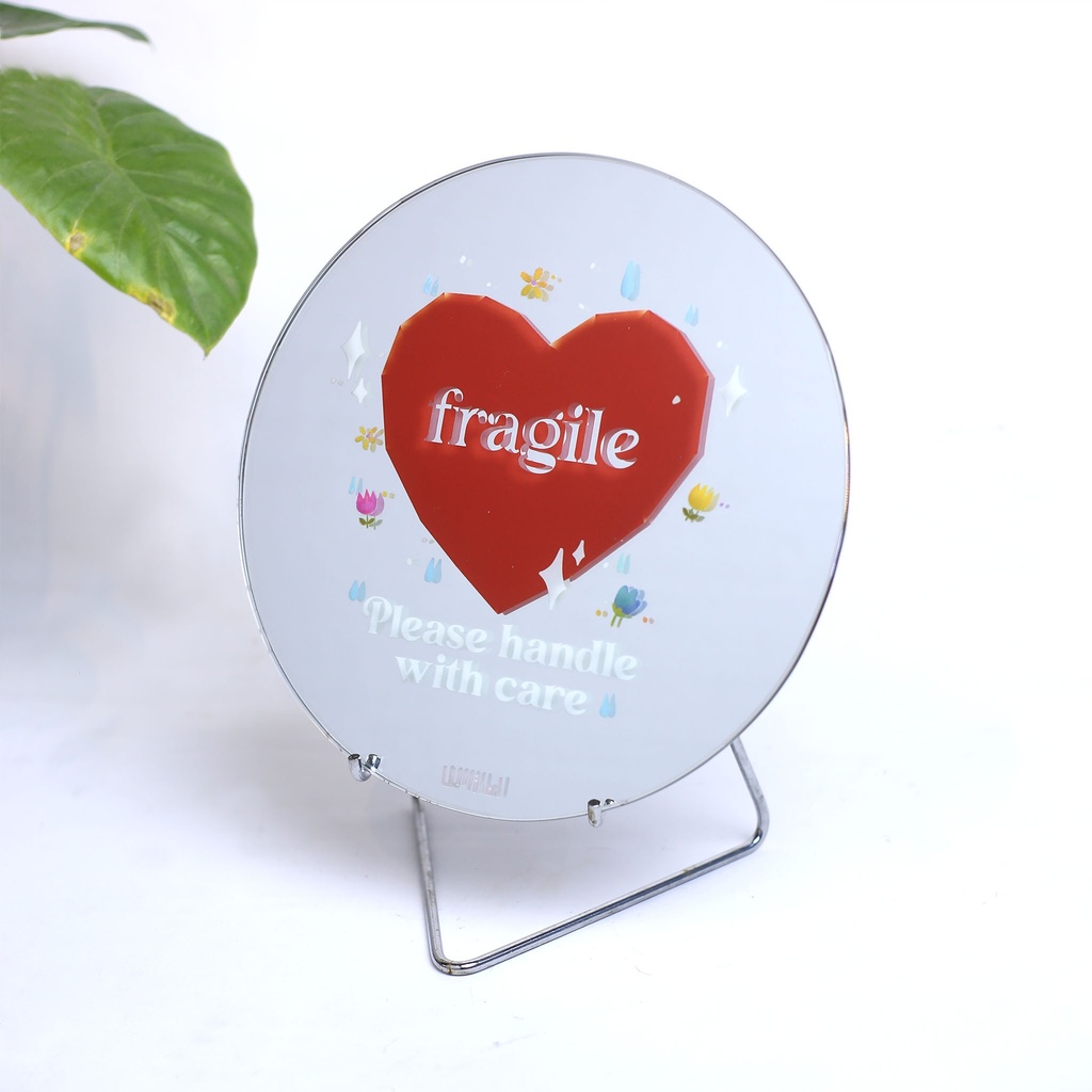 Fragile Heart Round Mirror