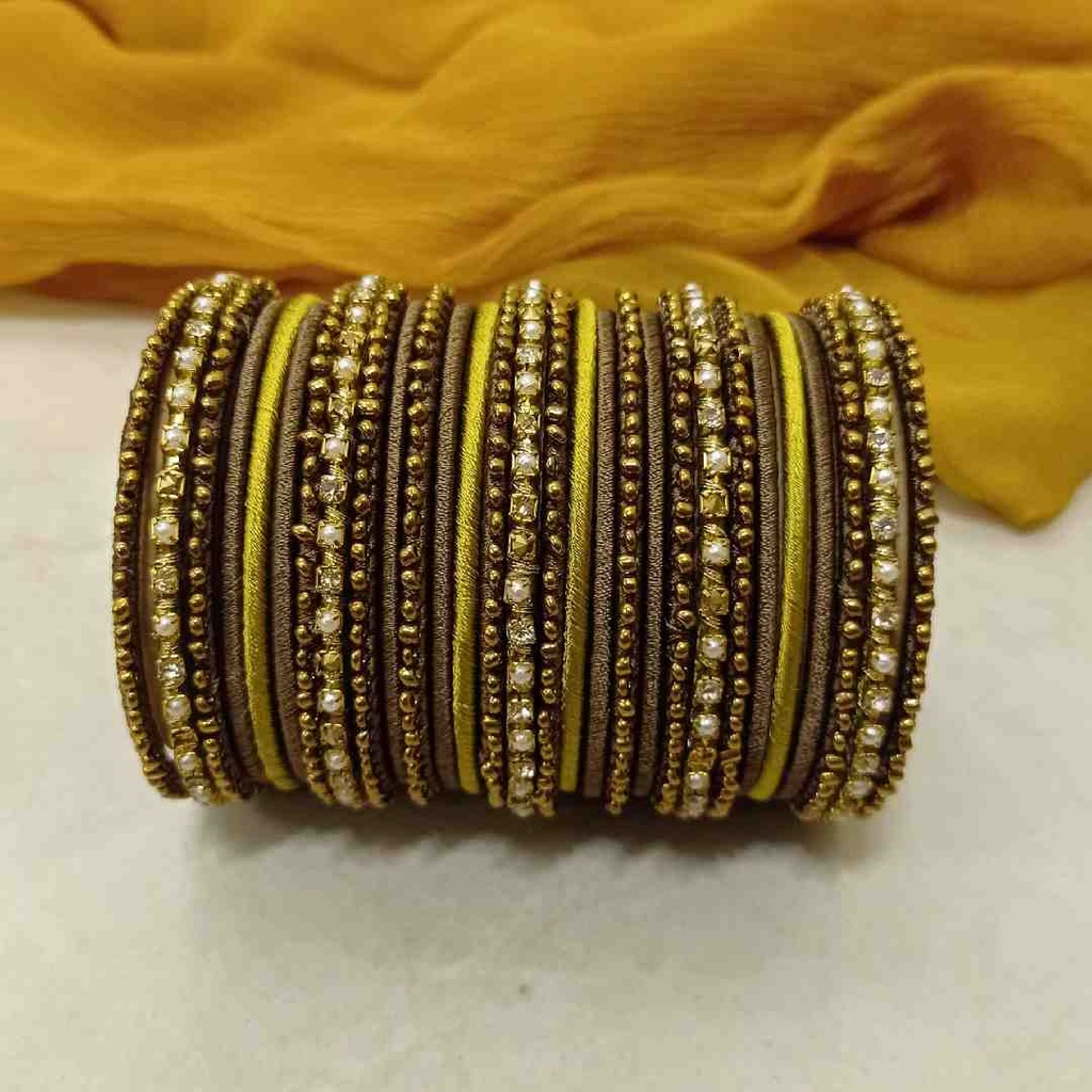 Hand Made Bangles with Pearls & Siamante Chain for Events & Parties
