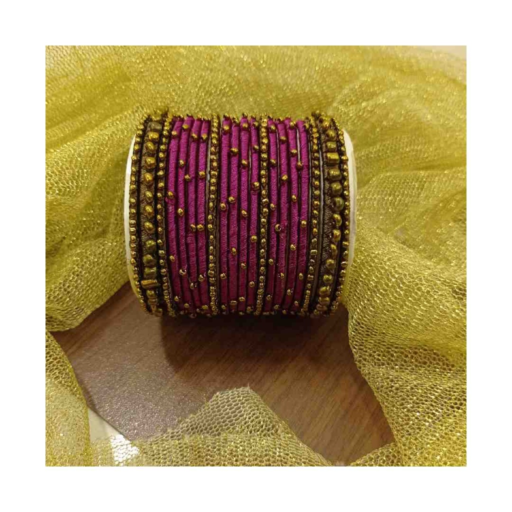 Hand Made Women's Silk Thread Bangles with Pearls for Weddings  Parties & Events.