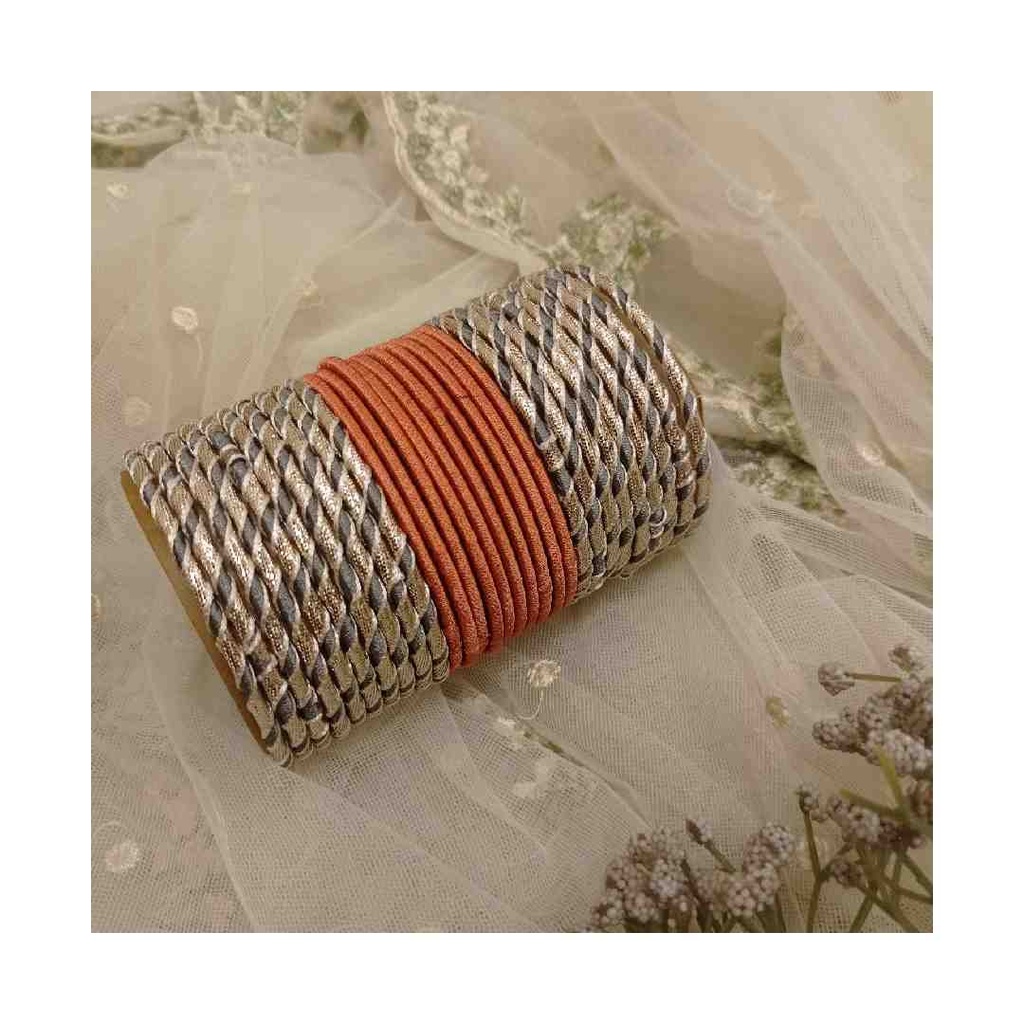 Hand Made Thread Bangles with gota for Parties, Weddings & Festivals.