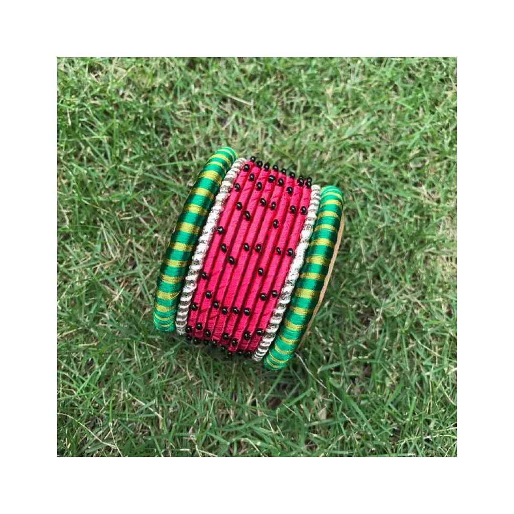 Hand Made Thread Bangles with Pearls & Gota for Parties & Events.