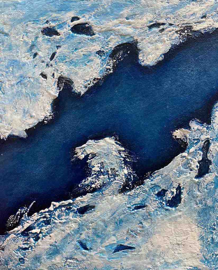 Icy Sea Texture Painting on Canvas