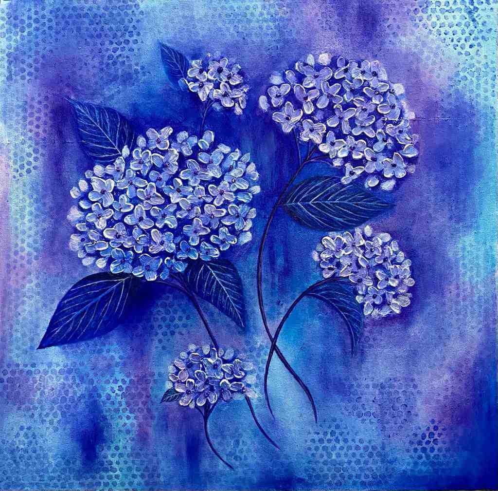 Blue and Violet Floral Design