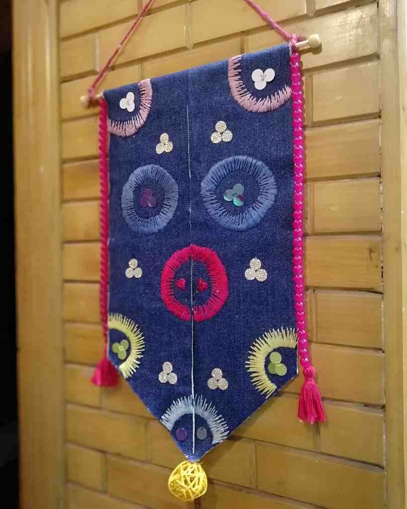 Denim Beaded Hanging