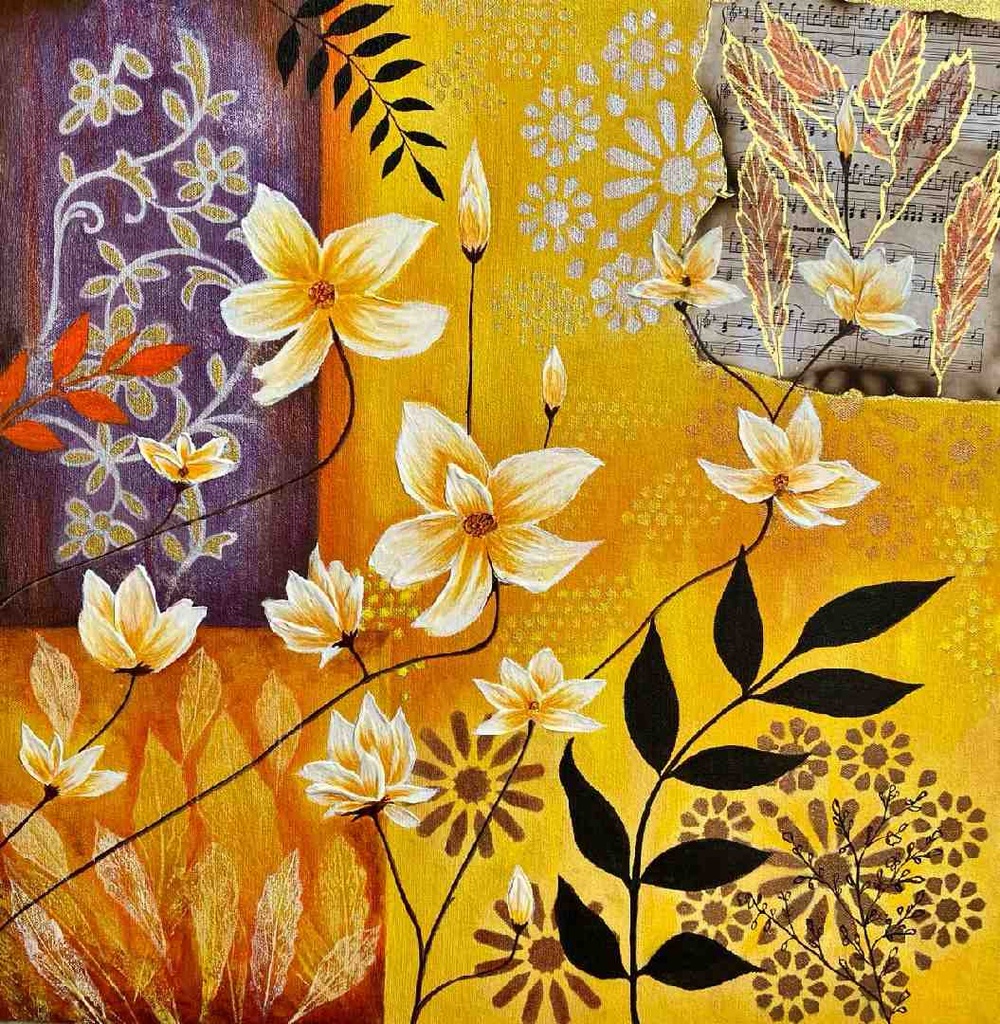 Vibrant Spring Floral Art on Canvas