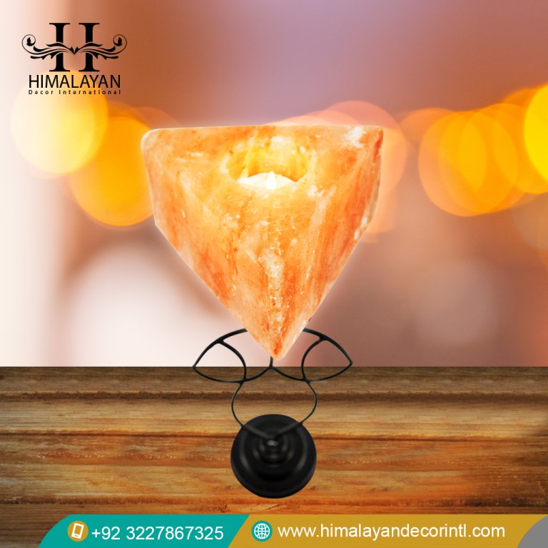 Triangle Shape Candle Holder with Metal Stand