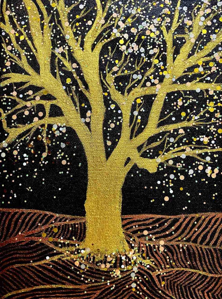 Glittery Tree Painting