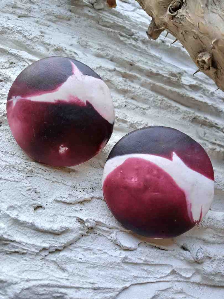 Polymer clay stud earrings.