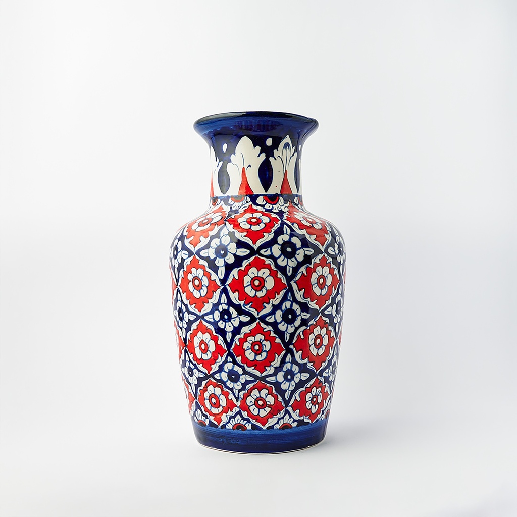 Blue Pottery Vase (MC-I) - Red