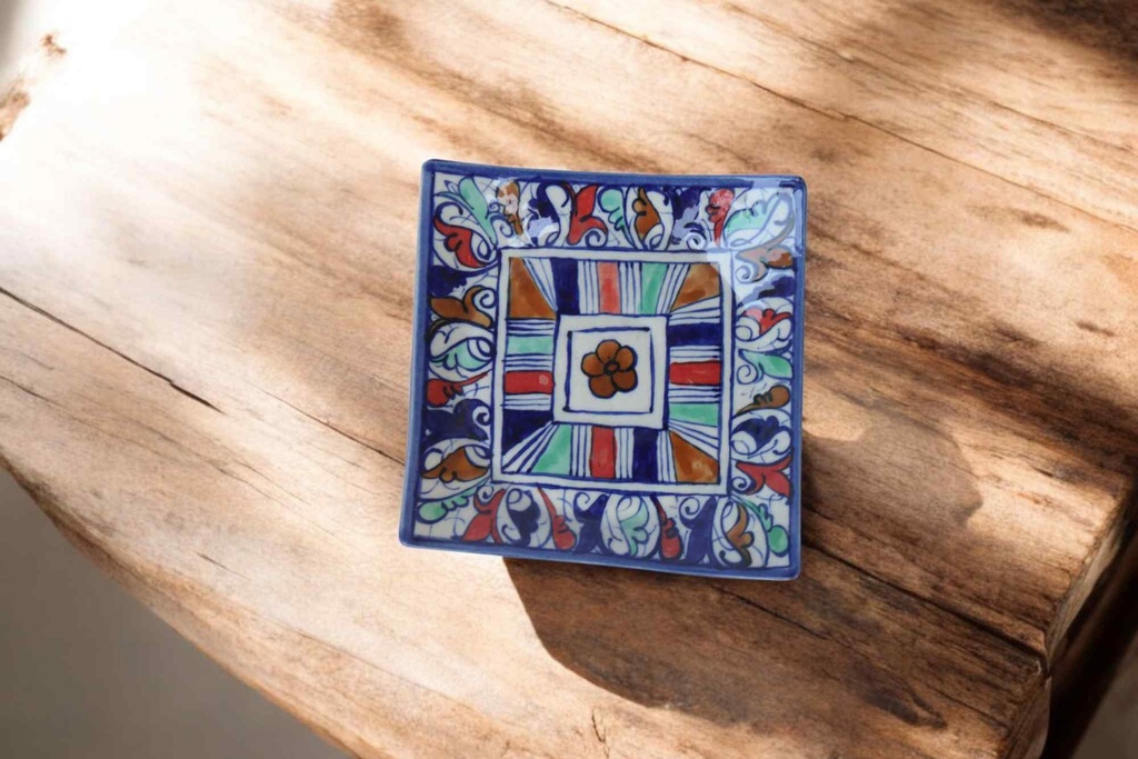 Blue Pottery Square Plate