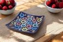 Blue Pottery Square Plate XYZ 1650