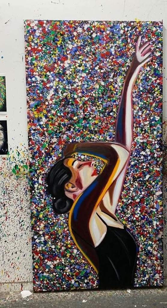 Contemporary art painting of a lady