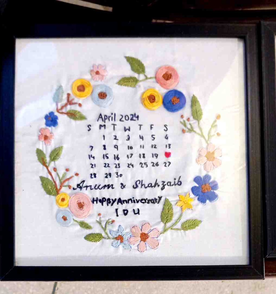 anniversary embroidered frame gifts for occasion)