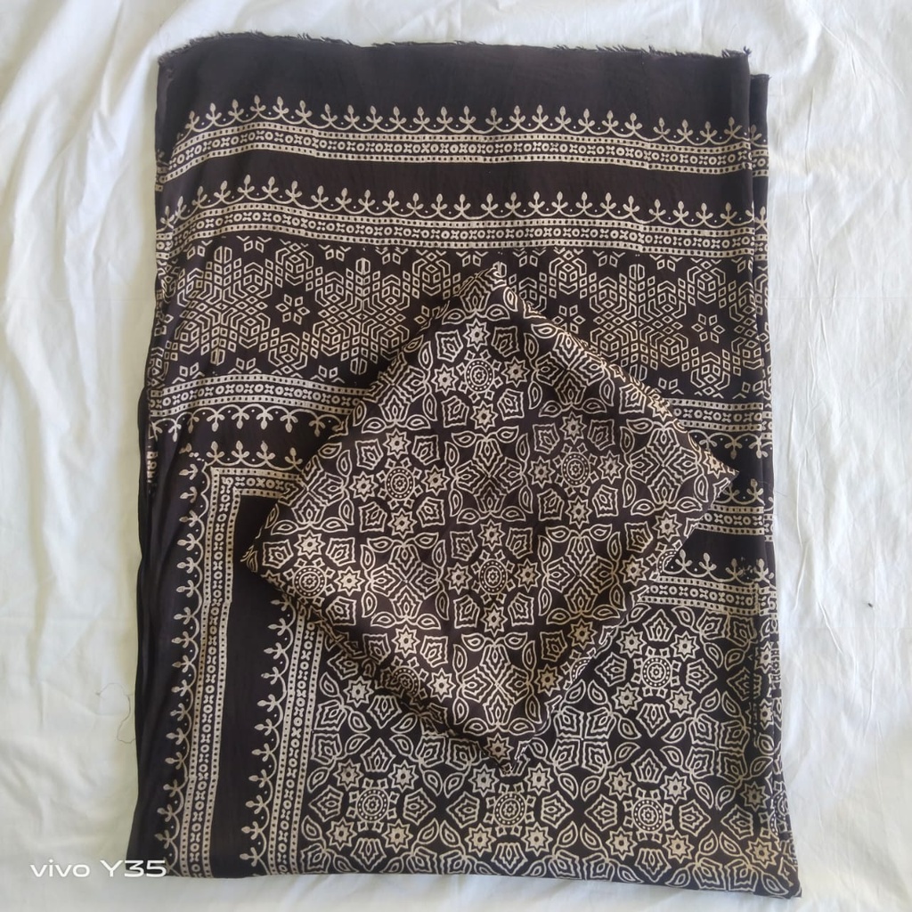Ajrak natural dye, block print, 2 piece unstitched suits in SILK