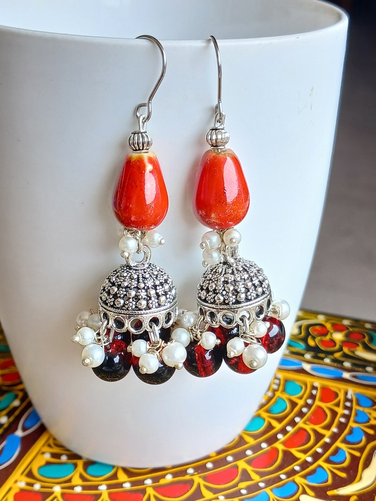 Ceramic jhumka earrings